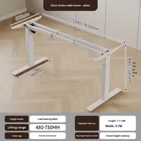 Bureau de travail moderne en métal à hauteur réglable à moteur unique, table basse à levage à courte distance, levage électrique
