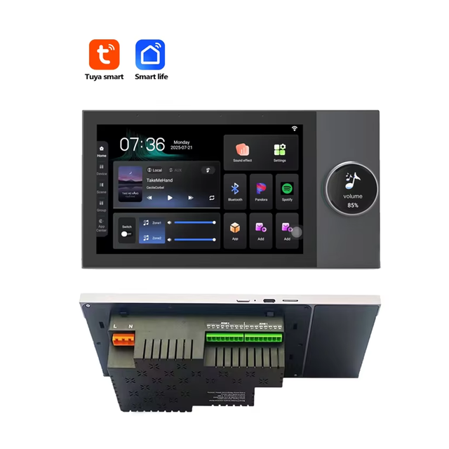 7-inch Anrdiod11  8x30W Smart Home Background Music Host Tuya WiFi Android Intelligence Panel App Touch Screen Wall Amplifier