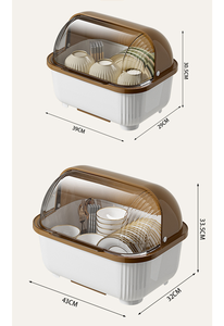 Bol de cuisine vaisselle plaque tiroir égouttoir <span class=keywords><strong>support</strong></span> de rangement organisation de stockage à domicile avec couvercle étanche à la poussière - Product Image 5