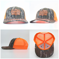 Gorras Deportivas Personalizadas al por Mayor, Gorras Trucker 112, Gorras de Béisbol de 6 Paneles a la Moda para Caza, Gorras de Malla con Parche de Cuero para Hombre, Estilo Richardso