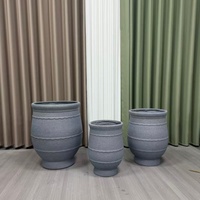 Pot de fleurs en fibre de verre minimaliste moderne, 3 tailles, avec trous de drainage pour une utilisation en intérieur/extérieur, décoration de jardin et de maison