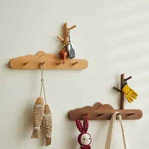 Custom Houten Wandkapstokken Hanger Hout Wandgemonteerde Kapstok Voor Entree Badkamer