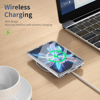 Étui transparent pliable en PC antichoc, couverture intégrale 360° °   Support rotatif pour anneau, coque en verre trempé HD pour iPhone Duo 18 Fold