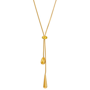 Moda semplice collana lunga impermeabile per le donne squisita gioielli in acciaio inox goccia pendente collana <span class=keywords><strong>Set</strong></span> di orecchini - Product Image 5