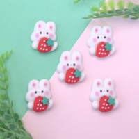 Abalorios de resina de conejo, bonitos cabujones planos estilo caricatura para manualidades DIY, accesorios para el cabello, adornos, accesorios de conejo