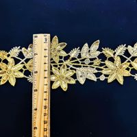 En gros, Bordure en dentelle à paillettes dorées, broderie scintillante et applique florale pour la confection de vêtements, robes de mariée, robes de soirée et artisanat