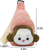 Dessin animé mignon lapin singe Animal fronde poitrine sac d'école