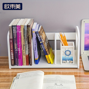Desktop Bookshelf Storage Organizer For Students With Pencil Holder Rectangle Standing Type 2 Layer Desk Book And Stationery - Product Image 5