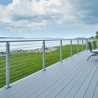 Système de poteaux de garde-corps en câble d'acier inoxydable moderne, installation facile, pour terrasse extérieure, villa, clôture de porche, terrasse et balcon