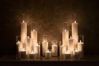 Jarrón de Vidrio Transparente de 32 Pulgadas (100 cm), Alto y Largo, para Flores, con Efecto Térmico Flotante, para Velas de Pilar, Centro de Mesa para Bodas