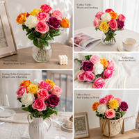 Großhandel 57cm Künstliche Rosen Einzelne Hochwertige Seidenrosen für Heim Hochzeit Fotografie Deko Ganggestaltung
