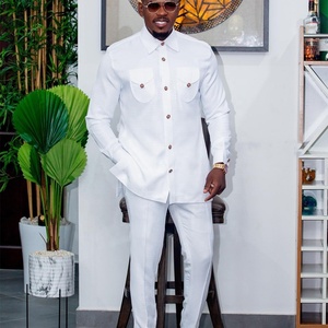 sachin and babi light blue dress African Ethnic Style Solid Color Mens Casual Suit 2pcs Coats+pants Casual  Jacket