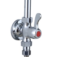 Kit de mélangeur de pommeau de douche en laiton chromé double fonction moderne industriel extérieur système de robinet de douche exposé avec valve