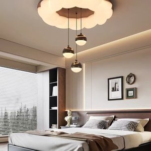 Walnut Wood Ceiling Light Led Surface Mounted Eye Friendly Wabi Sabi Style For Bedroom Study Children Room - Product Image 2