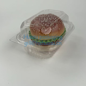 透明なクラムシェル型のケーキ容器、ヒンジ付きプラスチック製サンドイッチ収納ボックス、ヒンジ付き蓋付きバーガーボックス、持ち帰り用容器 - Product Image 1