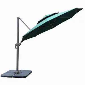Guarda-chuva de alumínio para jardim, guarda-chuva quadrado de 3m para pendurar no ar livre, guarda-sol para praia e pátio