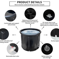 Baignoire à glace portable robuste en PVC moderne avec valve de vidange, réservoir d'immersion en eau froide pour athlètes