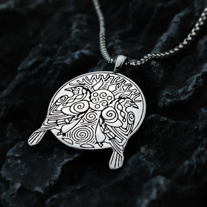 สแตนเลสสตีล ไวกิ้ง ต้นไม้แห่งชีวิต รูปนกอินทรี จี้สร้อยคอสำหรับผู้ชาย ของขวัญ เครื่องประดับแฟชั่น - Product Image 4