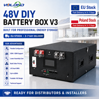 Kit de batterie VOLOND DIY 15 kWh 48 V empilable avec boîtier métallique, cellules de batterie Lifepo4 314 Ah/280 Ah/300 Ah, boîte de batterie JK BMS, énergie solaire, 16 cellules