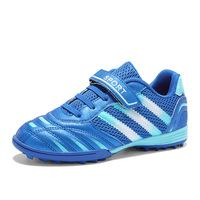 Chaussures de football pour enfants, crampons en caoutchouc TF, sangle Velcro, tige en mesh respirant, crampons antidérapants, vente en gros, usine OEM