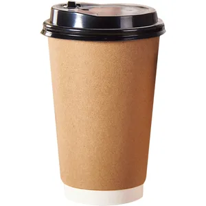 Hot Drink Double Wall Paper Cup 8oz 10oz 12oz 16oz Disposable Double Wall Cups Supplier Custom Coffee Paper Cup
