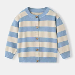 Ensemble de vêtements en tricot pour bébé nouveau-né d'hiver, cardigan rayé à manches longues et pantalon pour garçon, ensemble de 2 pièces, pull pour enfants - Product Image 1