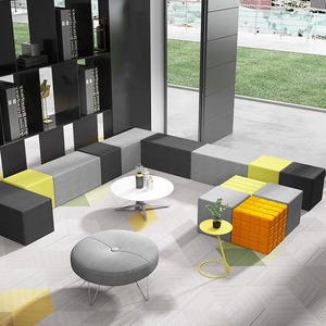 Ensemble de canapés modulaires en cuir moderne de haute qualité, meubles de bureau de luxe en forme de U pour usage commercial et hospitalier - Product Image 1