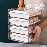 Allifemax Récipient à œufs pour réfrigérateur de qualité alimentaire Garder les œufs frais Boîte à œufs de cuisine Supports de rangement transparents Organisateur de réfrigérateur