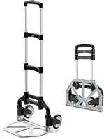 Chariot à main pliable, chariot utilitaire avec roues chariots à bagages pliables et légers en aluminium Chariot pliable portable