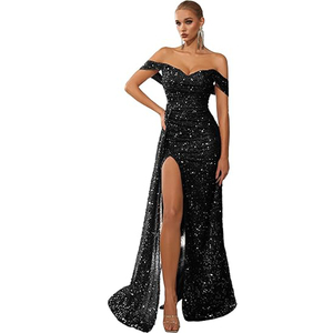 Abiti da Sera Senza Spalline Lucidi da <span class=keywords><strong>Donna</strong></span>, Vestiti Sexy in <span class=keywords><strong>Tulle</strong></span> con Paillettes per Invitati a Matrimoni, Feste di Gala - Product Image 1