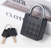 Electronic Padlock Biometric Keyless Matte Chrome Shackle for Toolbox Workshop Garage Shed Yard Fence Safety Fingerprint Lock