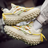 Baskets Homme Tendance à Logo Personnalisé, Semelle Épaisse, Élastiques, Chaussures de Course de Marque Designer, Style Pneus Marche