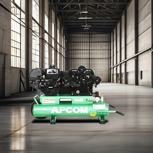 Compresor de Aire de Pistón Verde, Compresor Portátil Refrigerado por Aire, Lubricado con Aceite de Motor de Gasolina, para Taller Industrial - Product Image 6