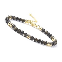 Bracelet en pierres naturelles de 4 mm avec fermoir en laiton : cornaline, agate mousse, sodalite, howlite, améthyste