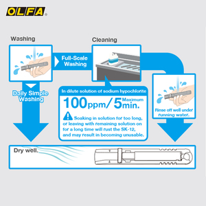 Cúter <span class=keywords><strong>de</strong></span> <span class=keywords><strong>Seguridad</strong></span> con Cuchilla Retráctil <span class=keywords><strong>OLFA</strong></span> Japan SK-12, Aprobado por la NSF, Totalmente <span class=keywords><strong>de</strong></span> Acero Inoxidable - Product Image 4