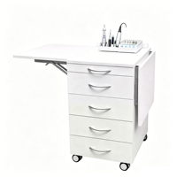 Armoire mobile dentaire à 4 tiroirs verrouillables avec table latérale pliable, chariot de rangement mobile pour clinique dentaire