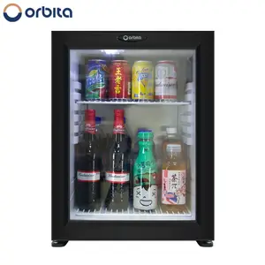 Refrigerador de absorción profesional de 40L, fabricantes de puertas negras o de vidrio, minibar de hotel