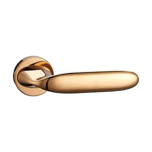 Modern Solid Zinc Alloy Home Interior Door Lock Handle House Bathroom Lever Door Handle Lock For Wood Door