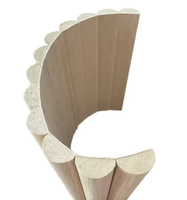 Panneau mural acoustique en bois massif flexible et courbé, à lattes ondulées 3D naturelles, pour fond décoratif