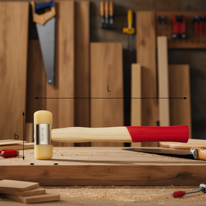 Martillo de goma con mango de madera de 376 mm de longitud para carpintería y uso en bricolaje - Product Image 3