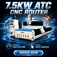 Routeur CNC 1325 avec mandrin à changement d'outil automatique de 7,5 kW et table de travail à vide