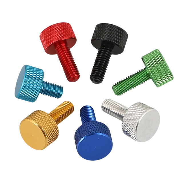 Colorful Aluminum Alloy Thumb Computer Screws Gold Knurled Head Decorative Adjustment Bolts for PC Case Mod DIY M3 M4 M5 M6