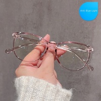 Lunettes de vue unisexe papillon œil-de-chat dégradé bleu-vert en TR90 ultra-légères anti-lumière bleue avec monture à verres transparents