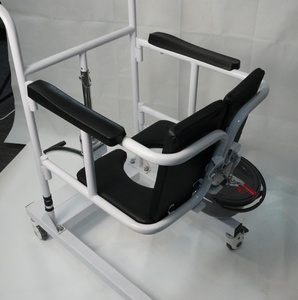 WCHT WCHT0122 Chaise roulante manuelle hydraulique robuste en acier au carbone pour transfert de patients, toilettes/portable-lavage portables, conception légère - Product Image 3