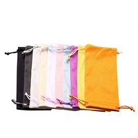 Pochette à lunettes en velours microfibre personnalisable avec cordon de serrage, colorée, portable, étui à lunettes