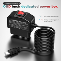 Câble d'alimentation chargeur OBD à Type C pour caméra de tableau de bord DVR de voiture 24h accessoires de voiture de stationnement Protection de la batterie