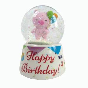 Regalo de cumpleaños, globo de cochinillo Rosa <span class=keywords><strong>feliz</strong></span>, globo de nieve, diseño de taza de té de resina, bola de cristal, decoración del hogar, artesanía de resina personalizada Artificial - Product Image 5