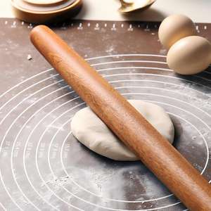 Hardwood Sturdy Handle Kitchen Utensil <b>Tools</b> Classic Wooden Rolling Pin for Pastries, Rolling Pin for Baking - Product Image 5