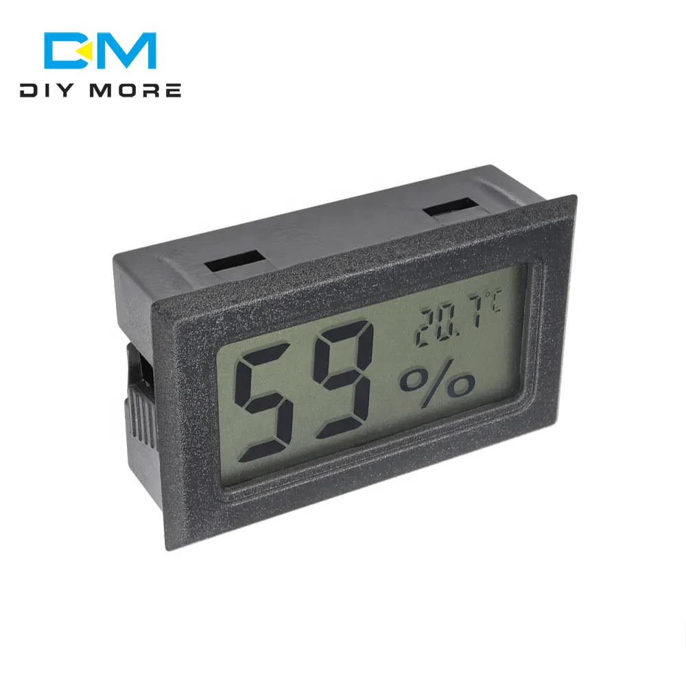Termometer Higrometer Digital Layar LCD, Instrumen Pengukur Kelembaban Sensor Temperatur Nyaman Dalam Ruangan Mini Hitam