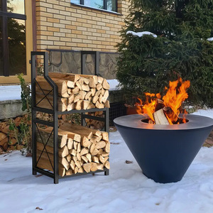 Waterproof Rustproof Stable Metal Simple Firewood <b>Rack</b> Indoor and Outdoor Fireplace Firewood Storage <b>Rack</b> - Product Image 5